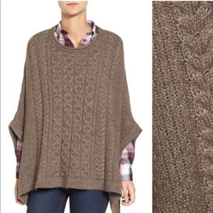 Barbour cable knit poncho